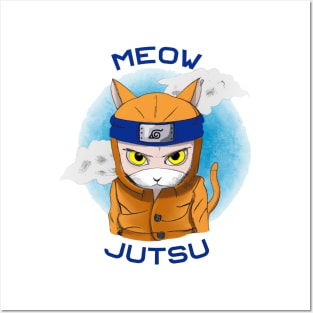 Shinobi Cat Meow Jutsu Posters and Art